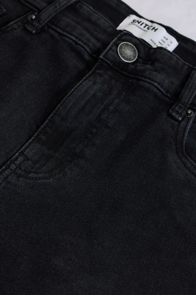 سنيتش Black Mid Rise Comfort Fit Jeans